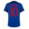 Nederland Memphis Depay #10 Bortedrakt VM 2022 Kortermet